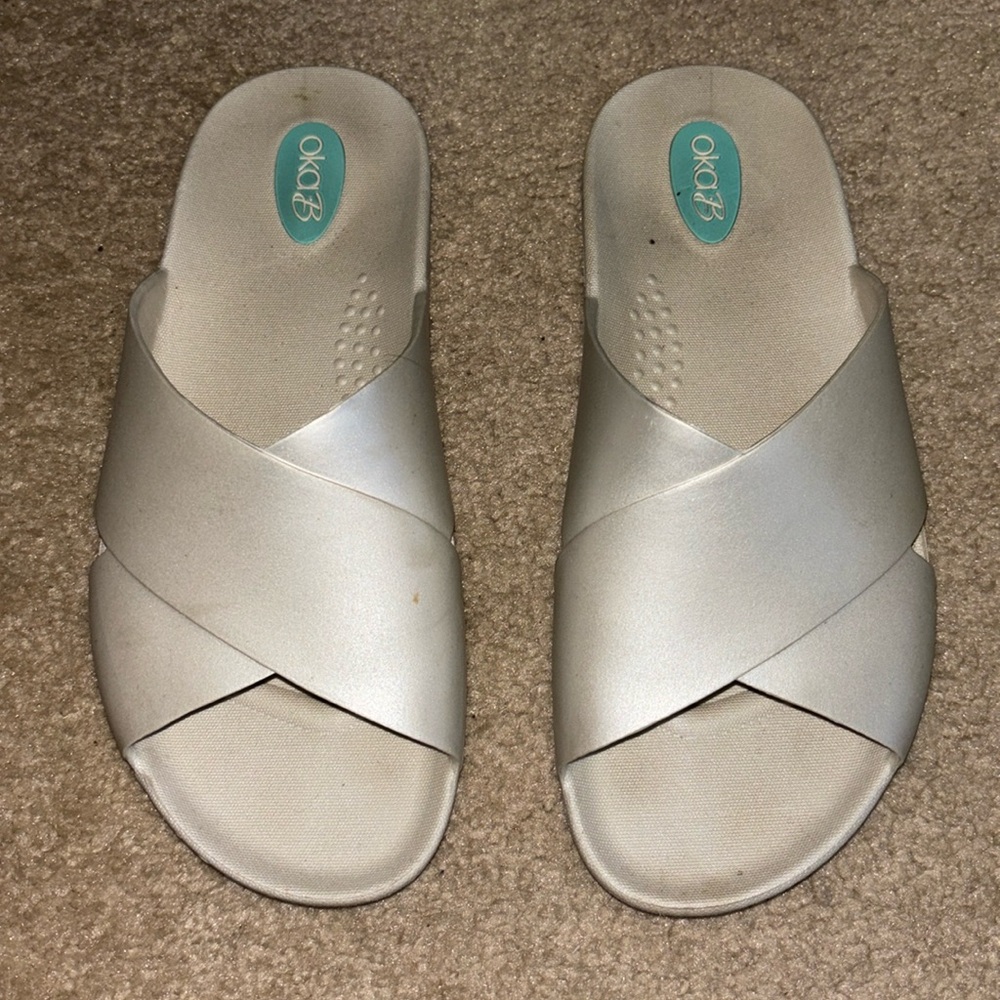 OKA•B Maxwell Unisex Slide Sandals, Some Wear, Fair Used Condition, Size Medium